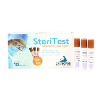 Indicador teste biológico steri test 24hrs 10un m - cristofoli