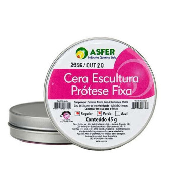 Cera lata prótese fixa verde 45g - asfer