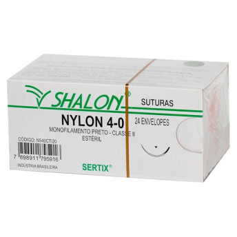 Fio de sutura nylon 4 - 0 ag 15 cx com 24 - shalon