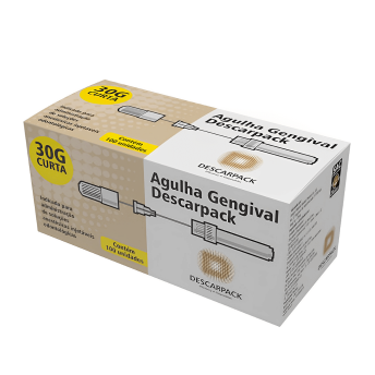 Agulha gengival 30g curta - descarpack