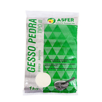 Gesso especial pedra tipo iii amarelo 1kg - asfer